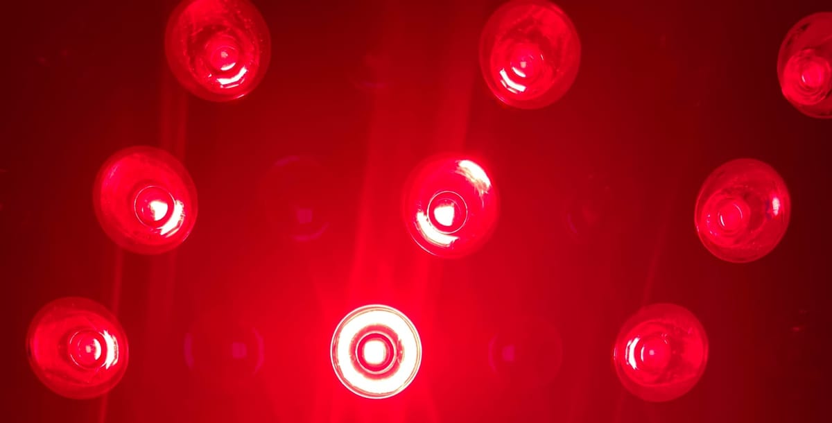 Kala Red Light / NIR Therapy Panel with Red Lights Glowing